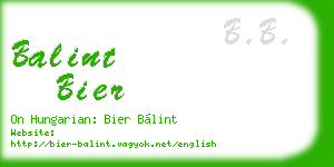balint bier business card